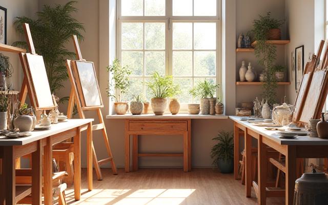 지역 예술가의 작업실 풍경